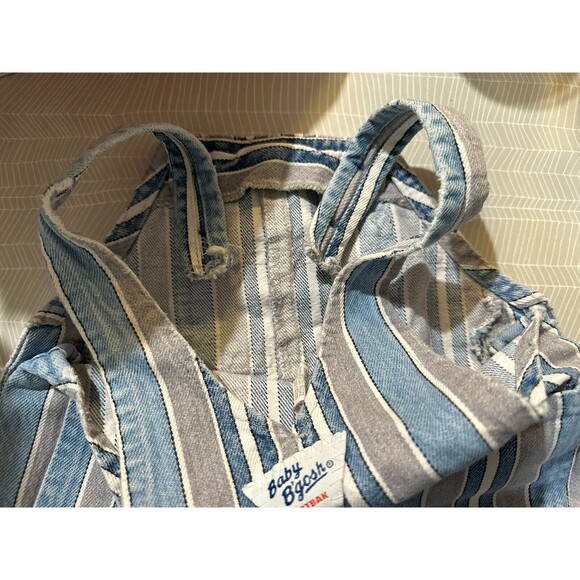 Vtg Baby B’Gosh By OshKosh Striped Overalls Vestbak Size 18 Month Gray Blue Rare - Picture 7 of 7